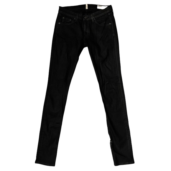 RAG & BONE BLACK COATED SKINNY JEANS LEGGINGS SIZE 27 W1502K520 - Picture 1 of 11